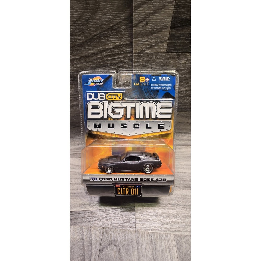 Dub City BigTime Muscle Jada 1:64 '70 Ford Mustang Boss 428 Grey CLTR #011